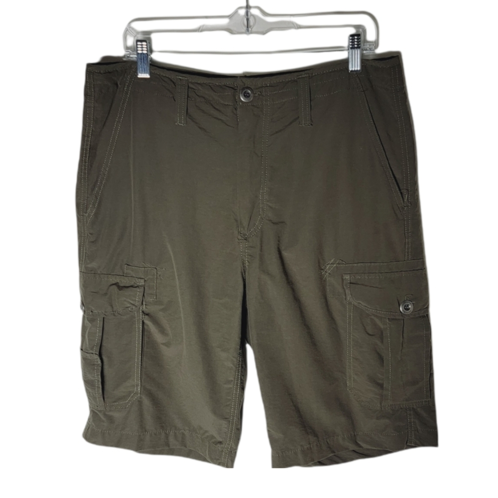 Univibe men’s cargo shorts size 34 olive green utility pocket casual